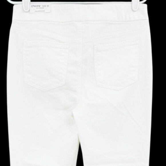 Chicos Womens Alabaster White Eyelet Hem Pull-On Ankle Jegging Size 1R US 8R NWT - Picture 4 of 11